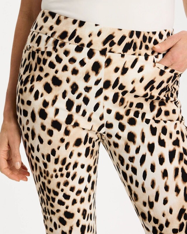 Animal Print Brigitte Slim Pull-On Crop Pant - image 4